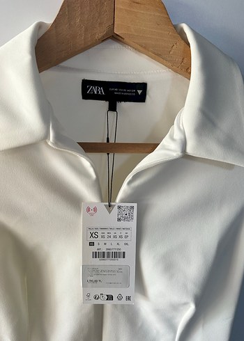 Zara Beyaz Kısa Kollu Kadın Şortlu Elbise - Görsel 2