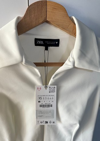 Zara Beyaz Kısa Kollu Kadın Şortlu Elbise - Görsel 7