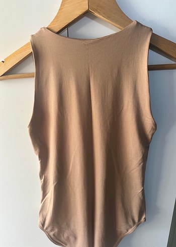 Stradivarius Bej Sade Yüksek Yakalı Body - Görsel 4