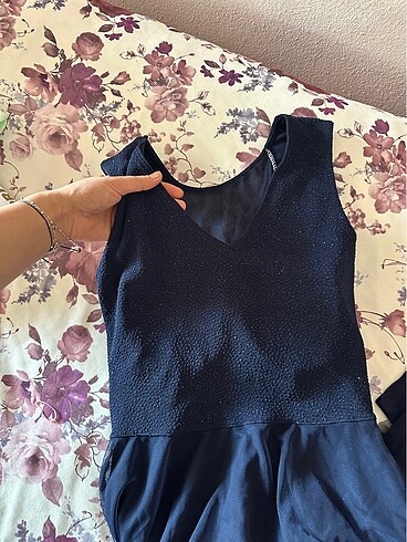 Lacivert abiye elbise - Görsel 3