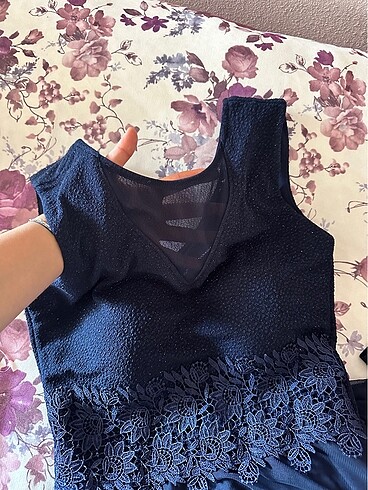 Lacivert abiye elbise - Görsel 2