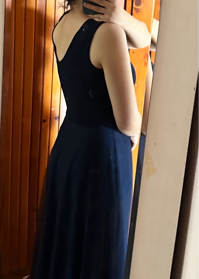 Lacivert abiye elbise - Görsel 4