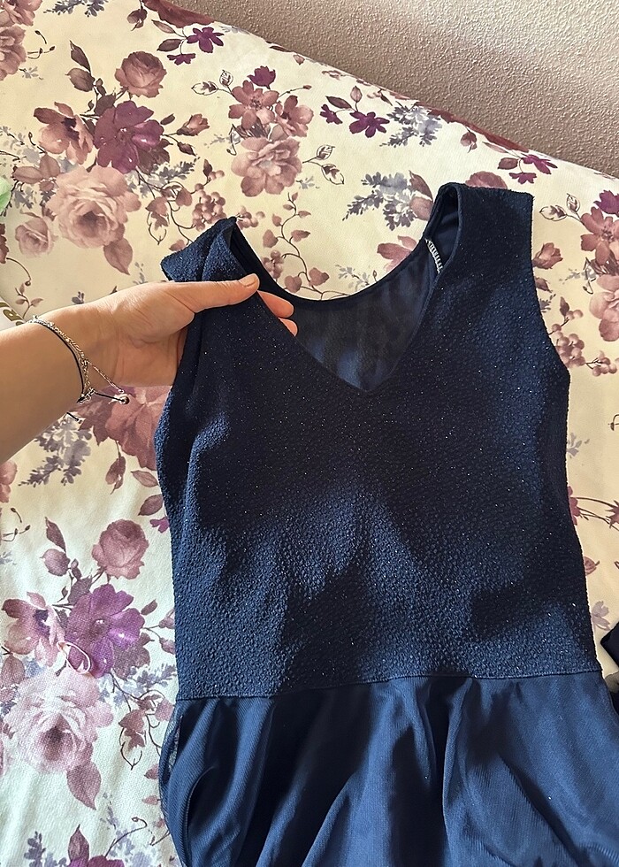 Lacivert abiye elbise - Görsel 3