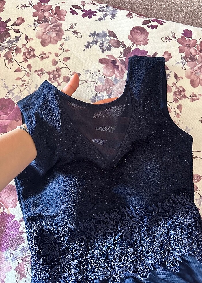 Lacivert abiye elbise - Görsel 2