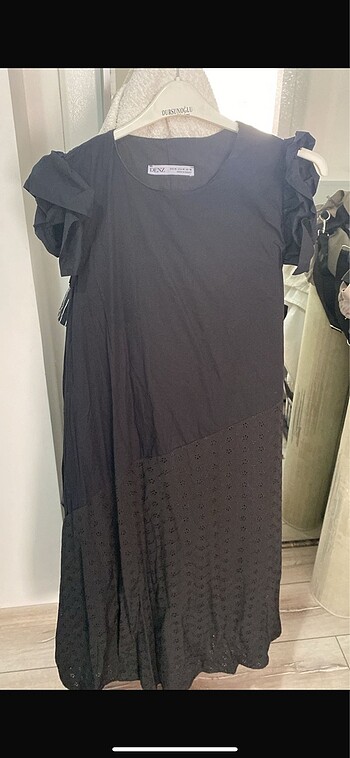 Midi boy siyah elbise
