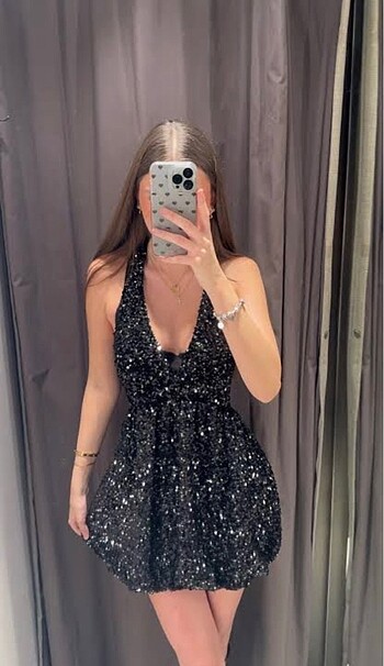 l Beden Zara payetli elbise
