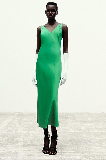Zara ZW collection saten elbise