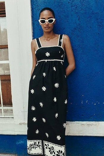 Zara ZW collection desenli elbise