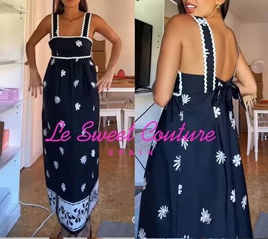 xs Beden siyah Renk Zara ZW collection desenli elbise