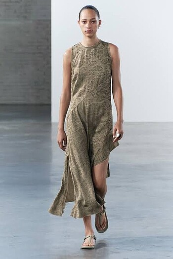 Zara ZW collection asimetrik elbise