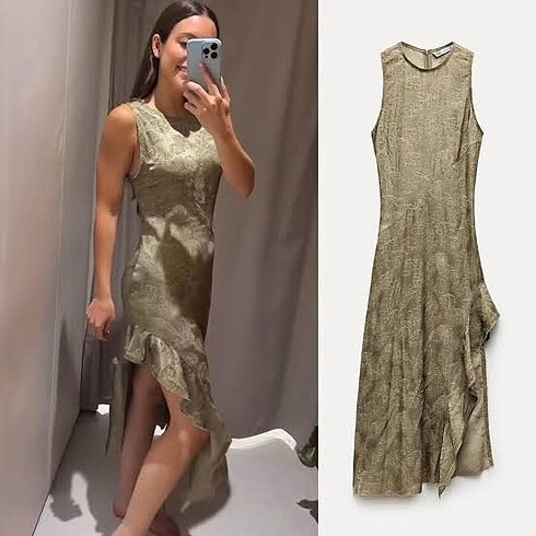xs Beden Zara ZW collection asimetrik elbise