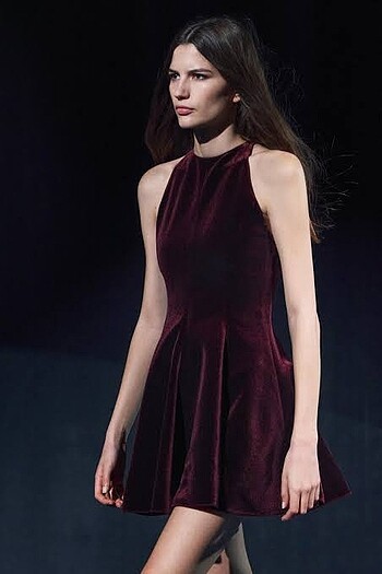 m Beden Zara ZW collection kadife elbise