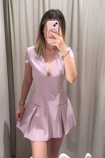 Zara yeni sezon pileli elbise