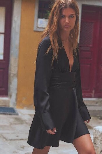 Zara yeni sezon saten elbise