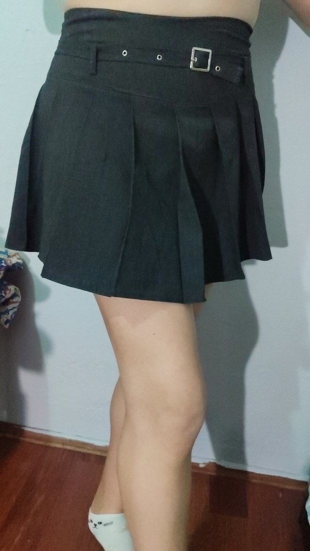 Siyah Kemerli Goth Mini Etek - Görsel 2