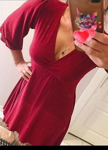 xl Beden Bordo elbise 
