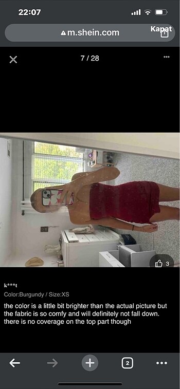 Sheinside Shein Mini Bordo Elbise