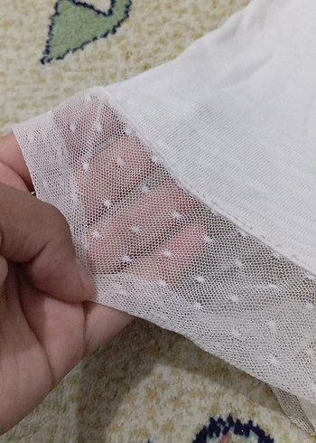 6 Yaş Beden Kız Çocuk Beyaz Fırfırlı sezonluk tişört