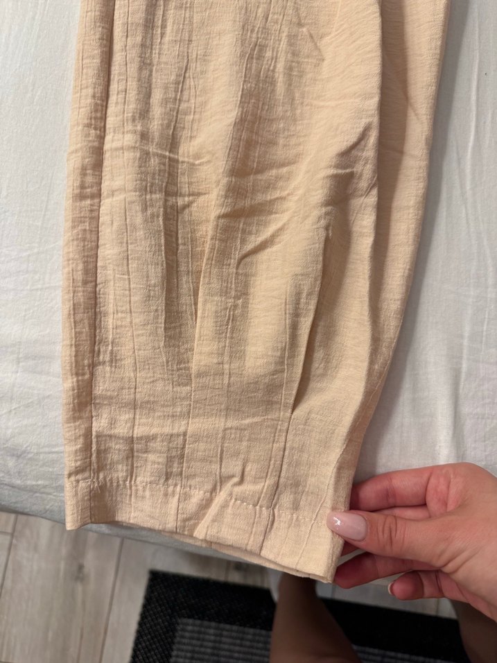 Bej Bağcıklı Rahat Pantolon — görsel 3/5