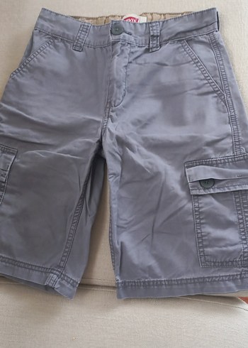 Levis Erkek Gri Kemerli Rahat Kesim Denim Sort Levis