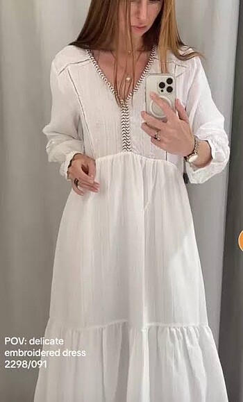 xl Beden Zara işlemeli elbise