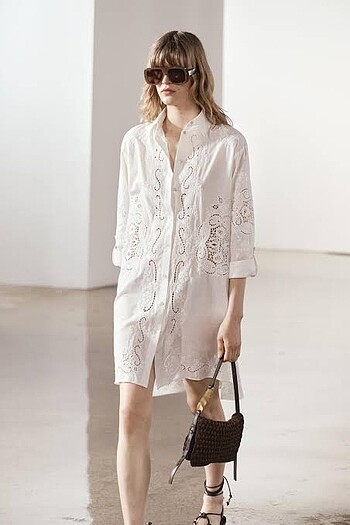 Zara Zara ZW collection fisto işlemeli gömlek