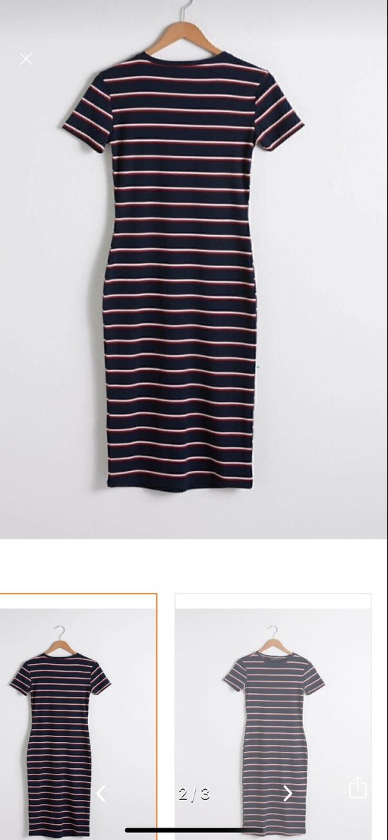 Çizgili Kısa Kollu Hamile Tişörtü - Görsel 3