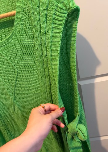 Yeşil Örgü Kadın Süveter - Görsel 3