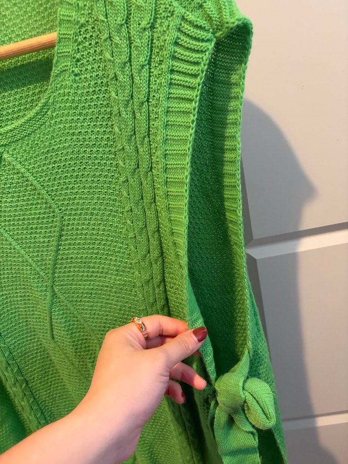 Yeşil Örgü Kadın Süveter - Görsel 3