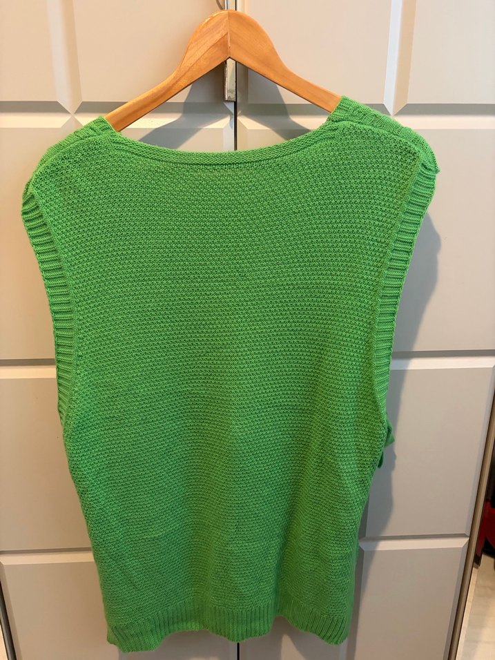 Yeşil Örgü Kadın Süveter - Görsel 2