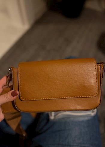 Kahverengi Deri Tokalı Kadın Çanta - Görsel 2