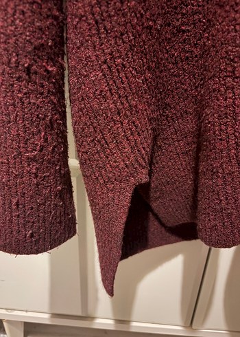 Bordo Balıkçı Yaka Örgü Kadın Kazak - Görsel 4