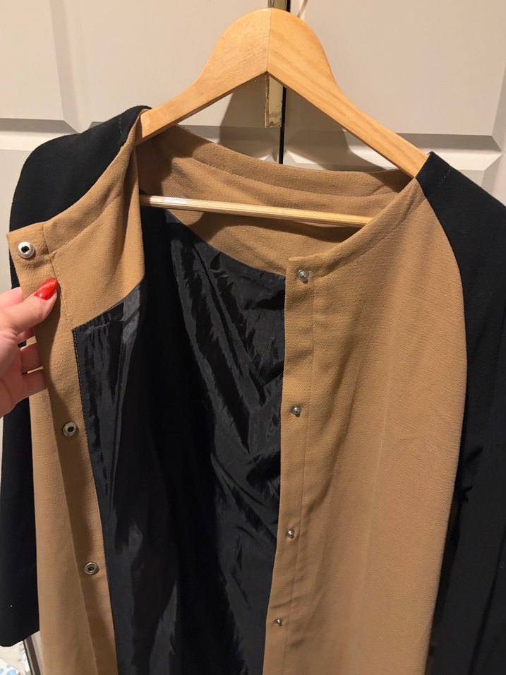 Bej Siyah Uzun Tesettüre Uygun - Görsel 2