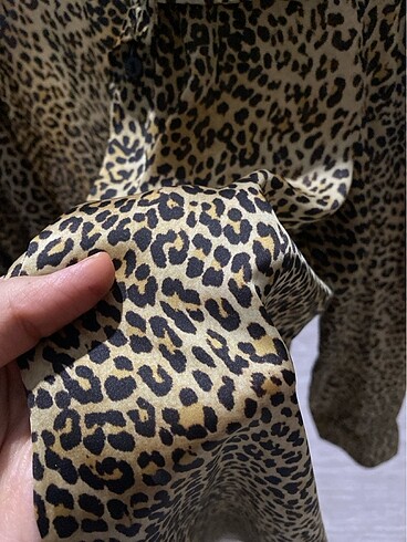 Zara Zara saten leopar gömlek