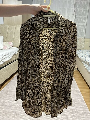Zara saten leopar gömlek