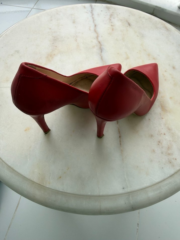 Klasik Kırmızı Deri Stiletto - Görsel 2