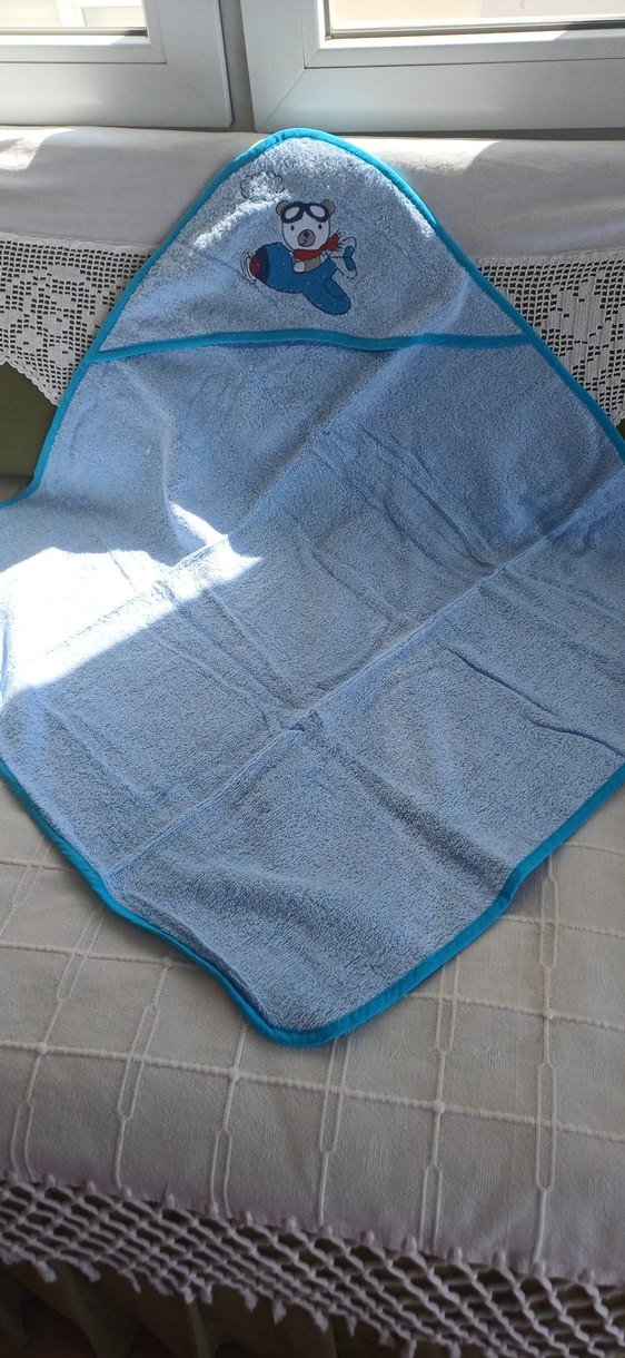 Bebek banyo havlusu Nakışlı Mavi Bohem Tarzı Havlu - Görsel 2