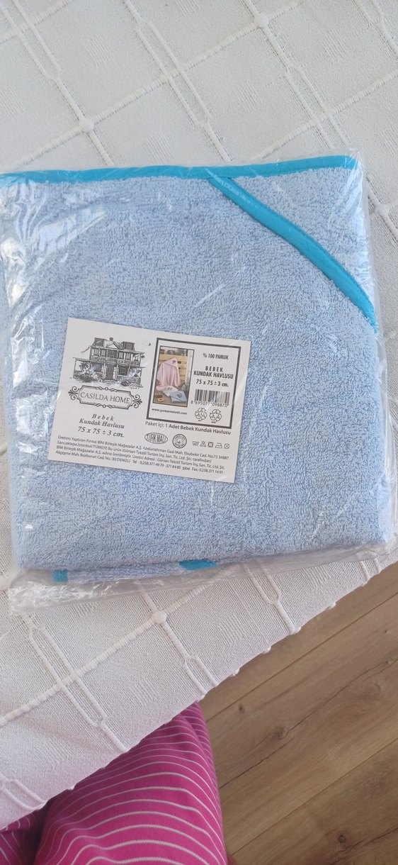 Bebek banyo havlusu Nakışlı Mavi Bohem Tarzı Havlu - Görsel 3