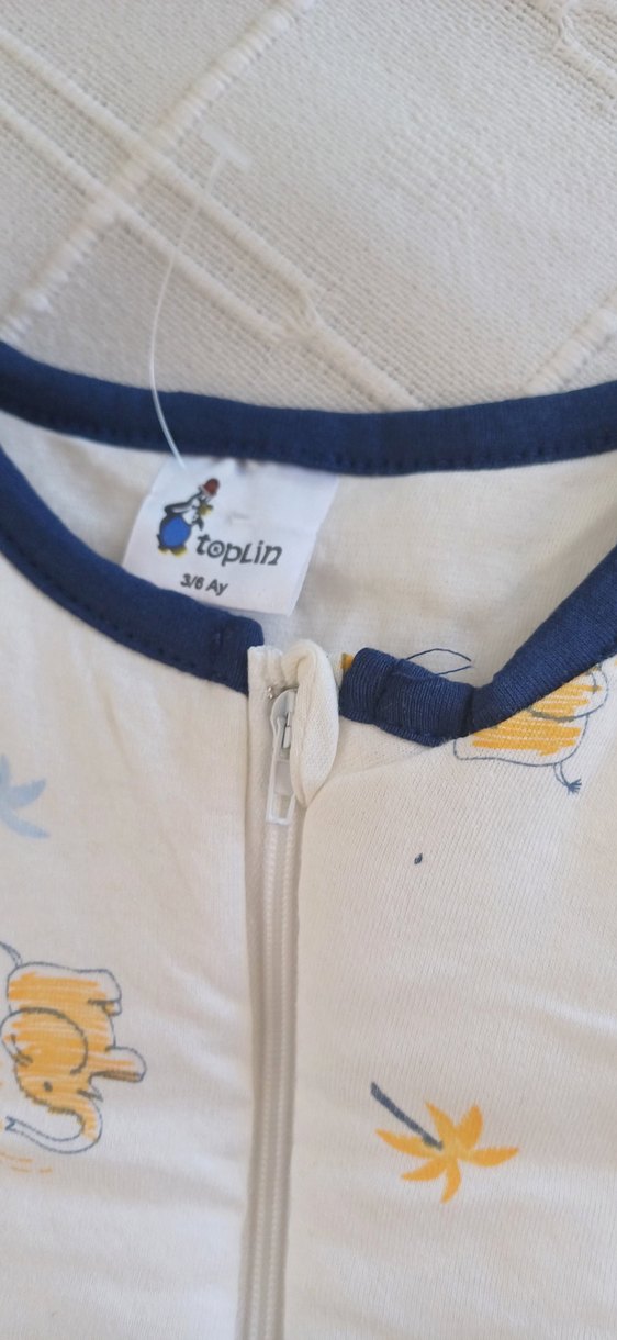 Beyaz Desenli Bebek Uyku Tulumu - Görsel 3