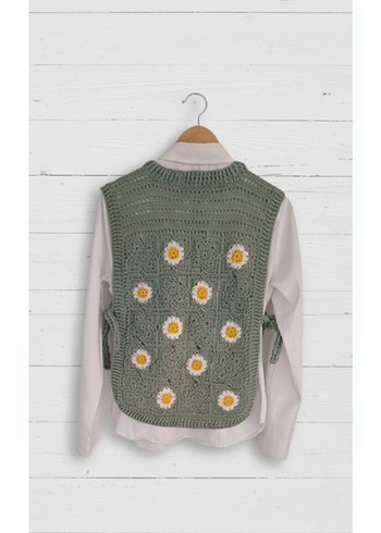 Nakışlı Gri Örgü Kadın Süveter - Görsel 4