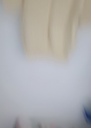l Beden beyaz Renk Simli Krem Renk El Örgüsü Ajurlu Moher Bluz M/L Beden