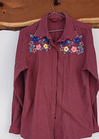 Bohem Kadın Gömlek Polo Garage marka yünlü kislik gomlek - Görsel 2