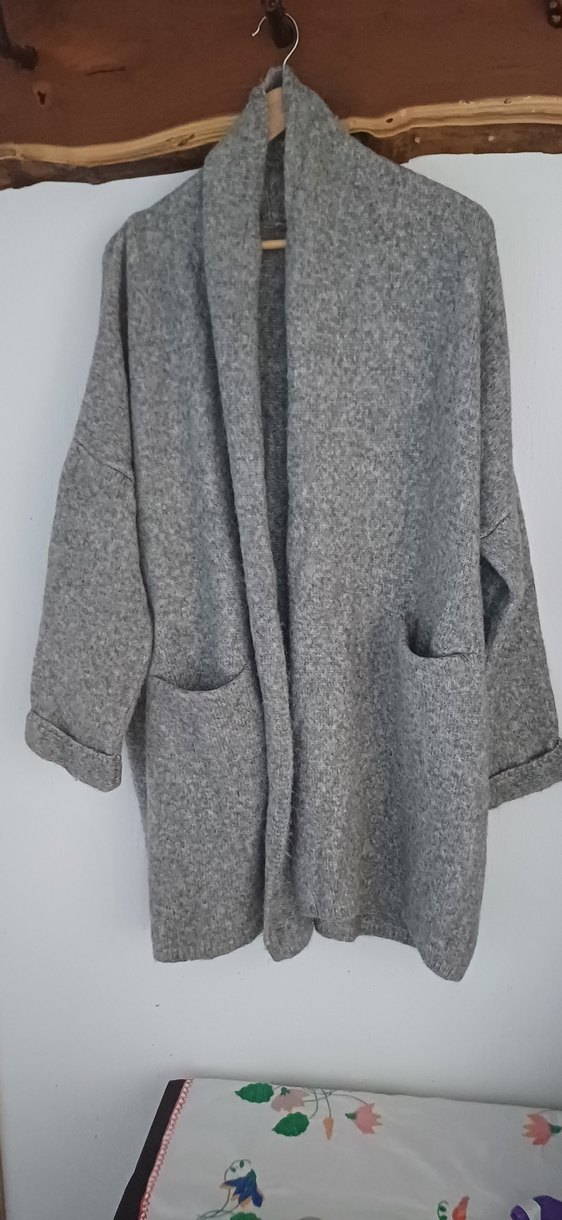 Iki ürün birarada Midi Boy Kadın Kemerli Ceket ve Yun ceket - Görsel 2