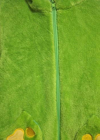 Yeşil Nakışlı Kürklü dinazor Tulumu - Görsel 2