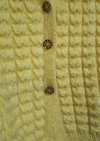 Kız  veya Erkrk Çocuk Sarı V Yaka Örgü Süveter - Görsel 4