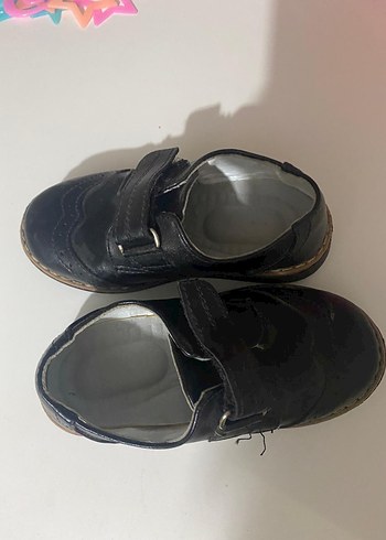23 Beden siyah Renk Kahverengi cizgili Tokalı Erkek Çocuk Özel Ayakkabı