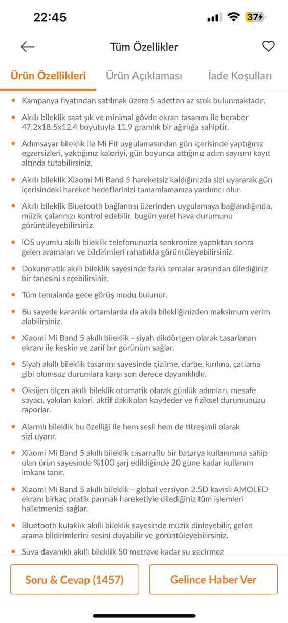 Xiaomi mi band 5 (iki adet fiyatı) - Görsel 3