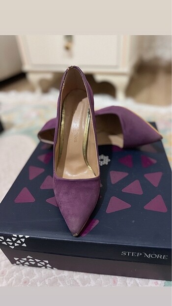 36 Beden Stiletto Mor Ayakkabı