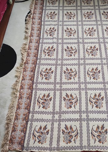 Bordo Çiçek Desenli Klasik battaniye - Görsel 2