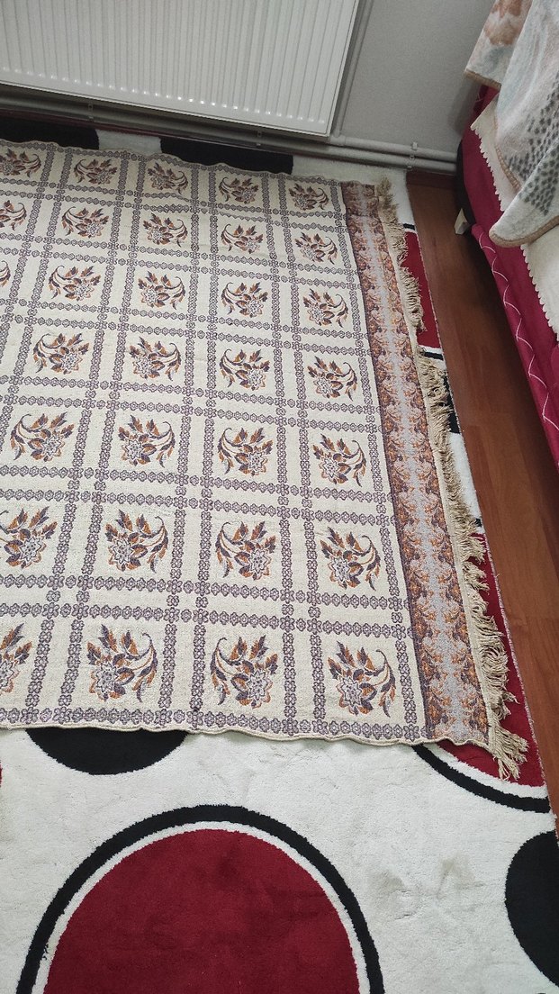 Bordo Çiçek Desenli Klasik battaniye - Görsel 5